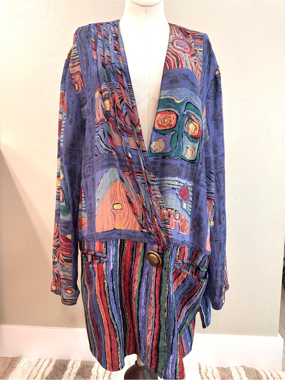 LOUD Wild Platinum 80s Dorothy Schoelen Women’s L Memphis-Era Art-to-Wear Blazer